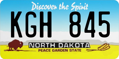 ND license plate KGH845
