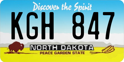 ND license plate KGH847