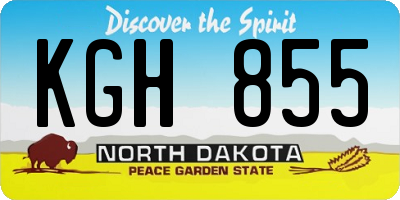 ND license plate KGH855