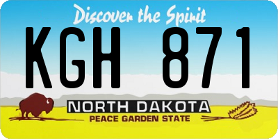 ND license plate KGH871