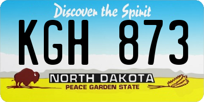 ND license plate KGH873
