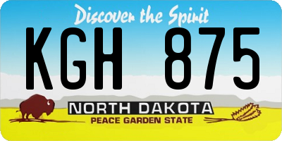 ND license plate KGH875