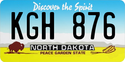 ND license plate KGH876