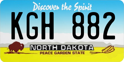 ND license plate KGH882
