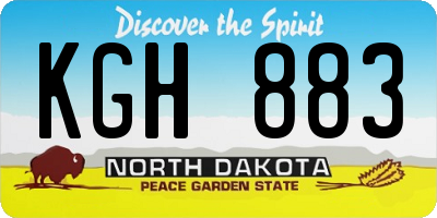 ND license plate KGH883