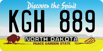 ND license plate KGH889