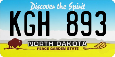 ND license plate KGH893