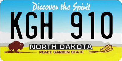 ND license plate KGH910