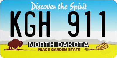 ND license plate KGH911