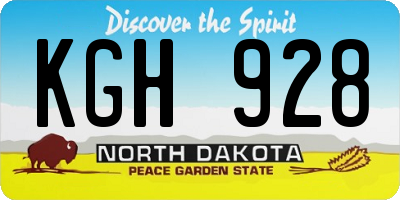 ND license plate KGH928