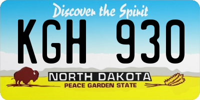 ND license plate KGH930