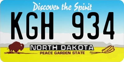 ND license plate KGH934