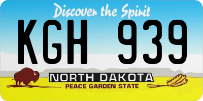 ND license plate KGH939