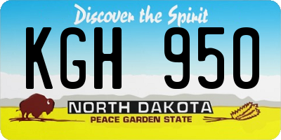 ND license plate KGH950