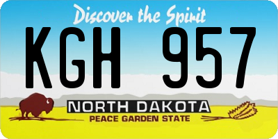 ND license plate KGH957