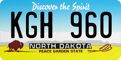 ND license plate KGH960