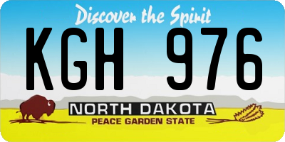 ND license plate KGH976