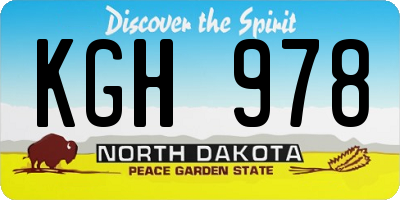 ND license plate KGH978
