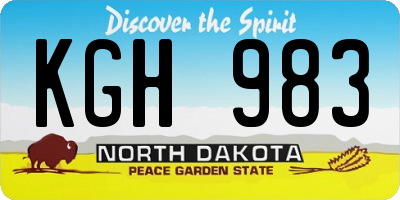 ND license plate KGH983