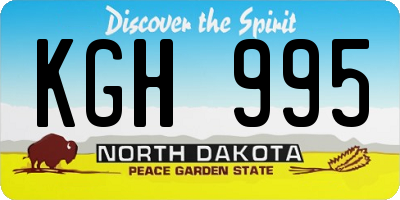 ND license plate KGH995