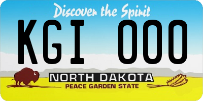ND license plate KGI000