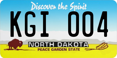 ND license plate KGI004