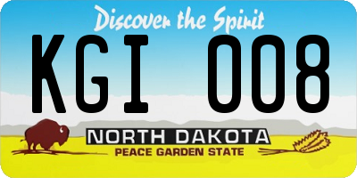 ND license plate KGI008