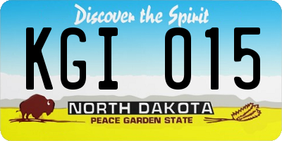 ND license plate KGI015