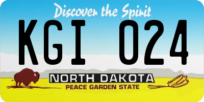 ND license plate KGI024