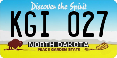 ND license plate KGI027