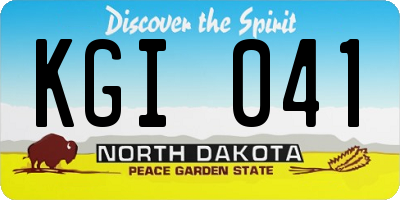ND license plate KGI041