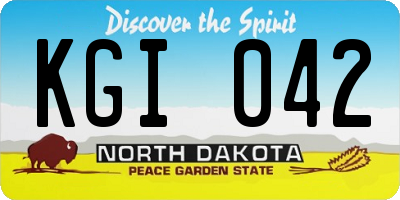 ND license plate KGI042