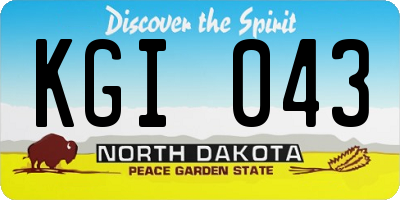 ND license plate KGI043