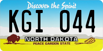 ND license plate KGI044