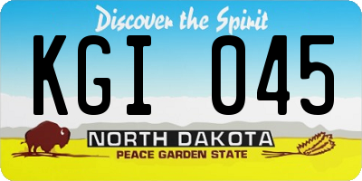 ND license plate KGI045