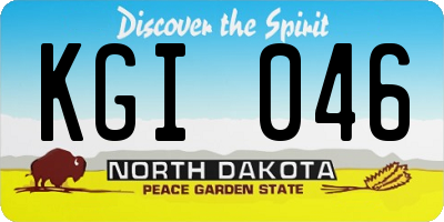 ND license plate KGI046