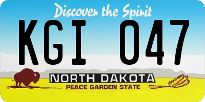 ND license plate KGI047