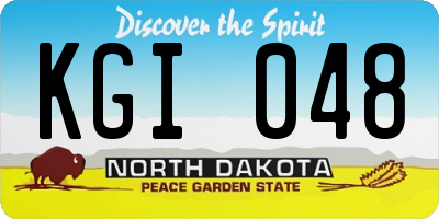 ND license plate KGI048
