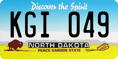 ND license plate KGI049
