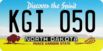 ND license plate KGI050