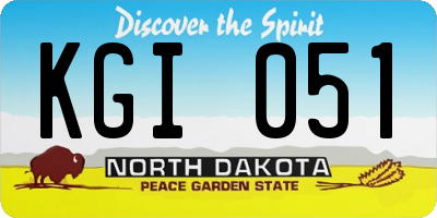 ND license plate KGI051