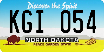 ND license plate KGI054
