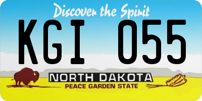 ND license plate KGI055