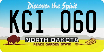 ND license plate KGI060