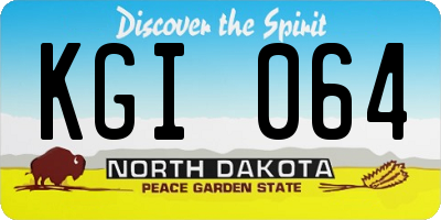 ND license plate KGI064