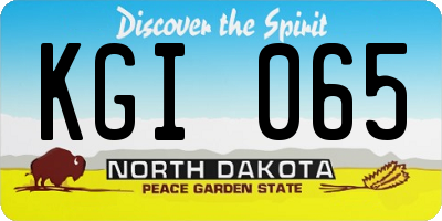 ND license plate KGI065