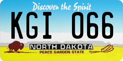 ND license plate KGI066