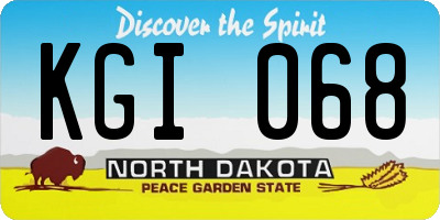 ND license plate KGI068