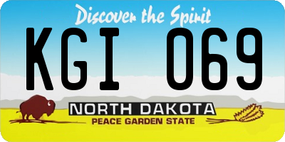 ND license plate KGI069