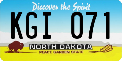 ND license plate KGI071